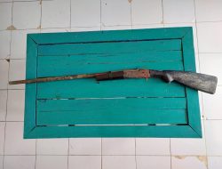 Pembinaan Teritorial Secara Humanis, Warga Serahkan Senjata ke Satgas Pamtas Yonarmed 11 Kostrad