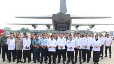 Pangkoops Udara I Turut Serta Hadiri Acara Pelepasan Bantuan dari Kemenimipas untuk Korban Erupsi Gunung Lewotobi NTT