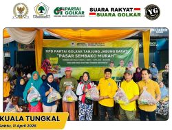 Ketua Komisi II DPRD Tanjab Barat Bersama Partai Golkar  Gelar Operasi Pasar Murah, Warga Antusias Serbu Sembako